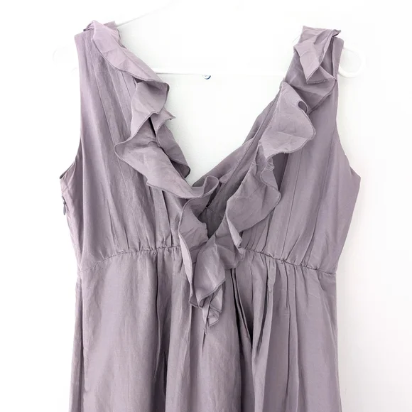 Margit Brandt Danish Designer Romatic Ruffled Lavender Mini Dress * Size Medium - Picture 5 of 8